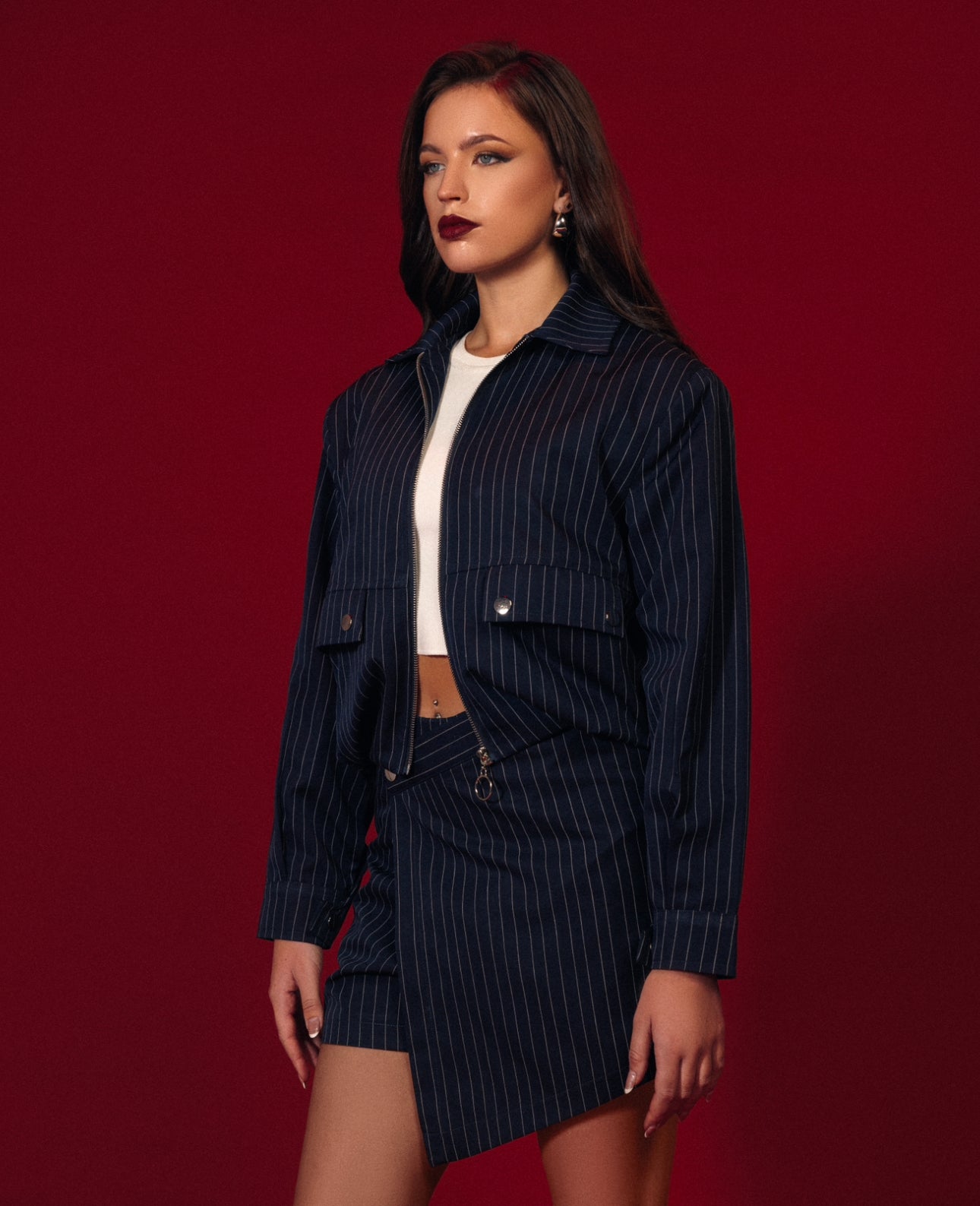 Pinstripe navy jacket