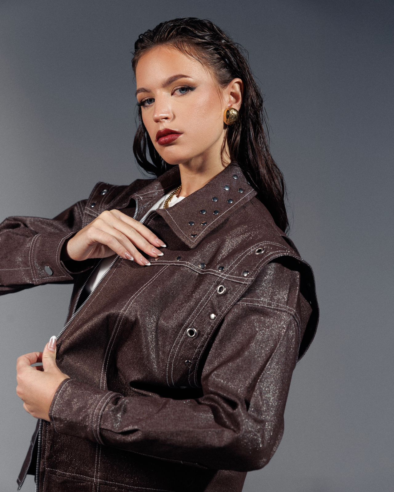 Brown Metallic Jacket