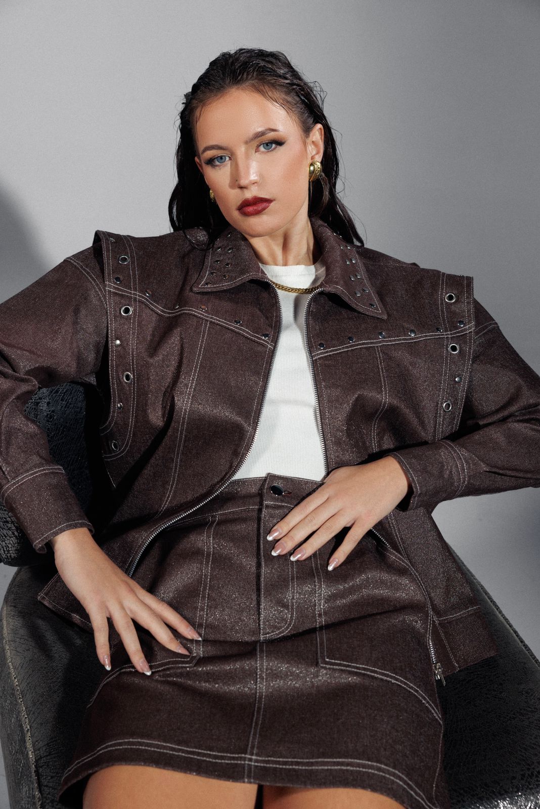 Brown Metallic Jacket