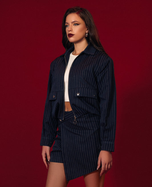 Pinstripe navy jacket