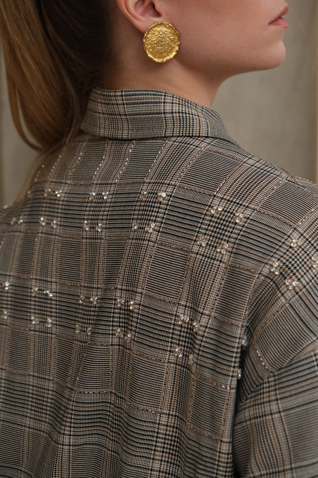 Plaid Embellished jacket